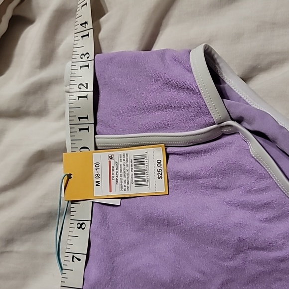 NWT MEDIUM COVERAGE HIGH WAISTED BIKINI BOTTOM LILAC AND WHITE VOLLEY BA… cute - Picture 11 of 12